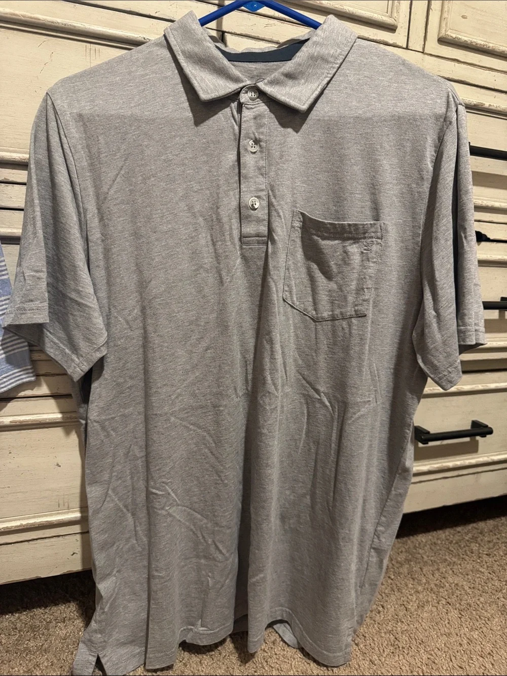 Men's Grey Pocket Polo Shirt